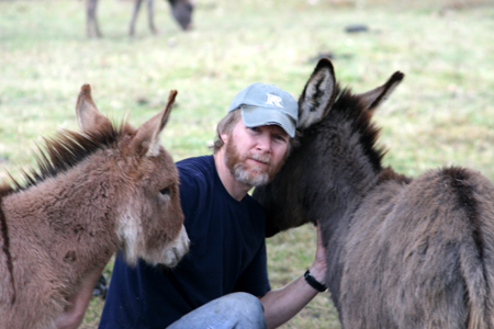 Mike with the Donkeys